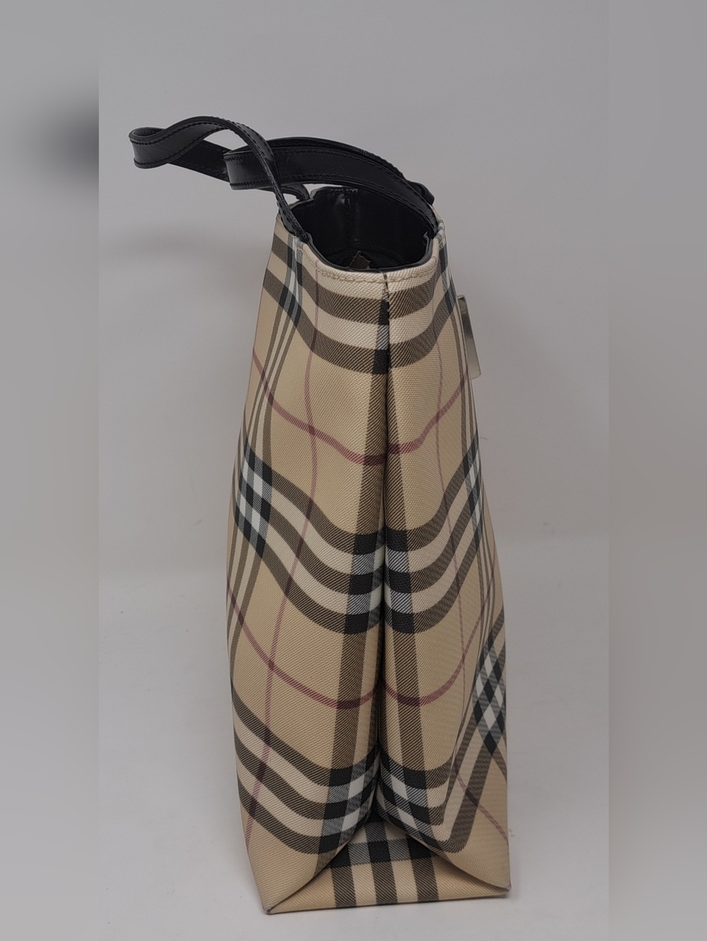 NEW Burberry London Tote Bag Nova Check Vintage Y2K Italy PVC Size Medium - Picture 7 of 16